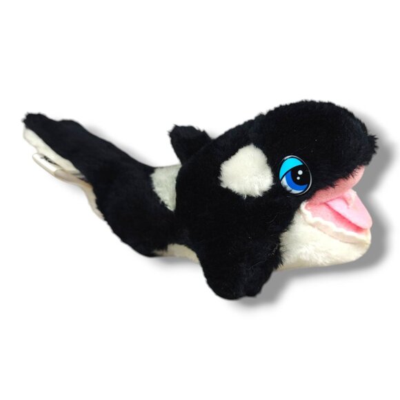 Vintage 1989 Sea World Shamu Orca Whale Plush Toy 9" Black White Stuffed Animal - Picture 1 of 7